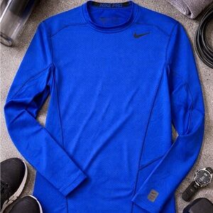 Nike Pro Men’s M Dri-FIT Compression Long Sleeve Blue Athletic Top